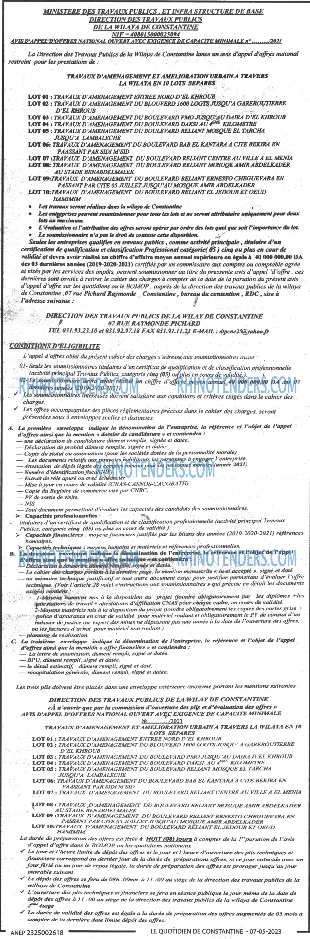 LE QUOTIDIEN DE CONSTANTINE