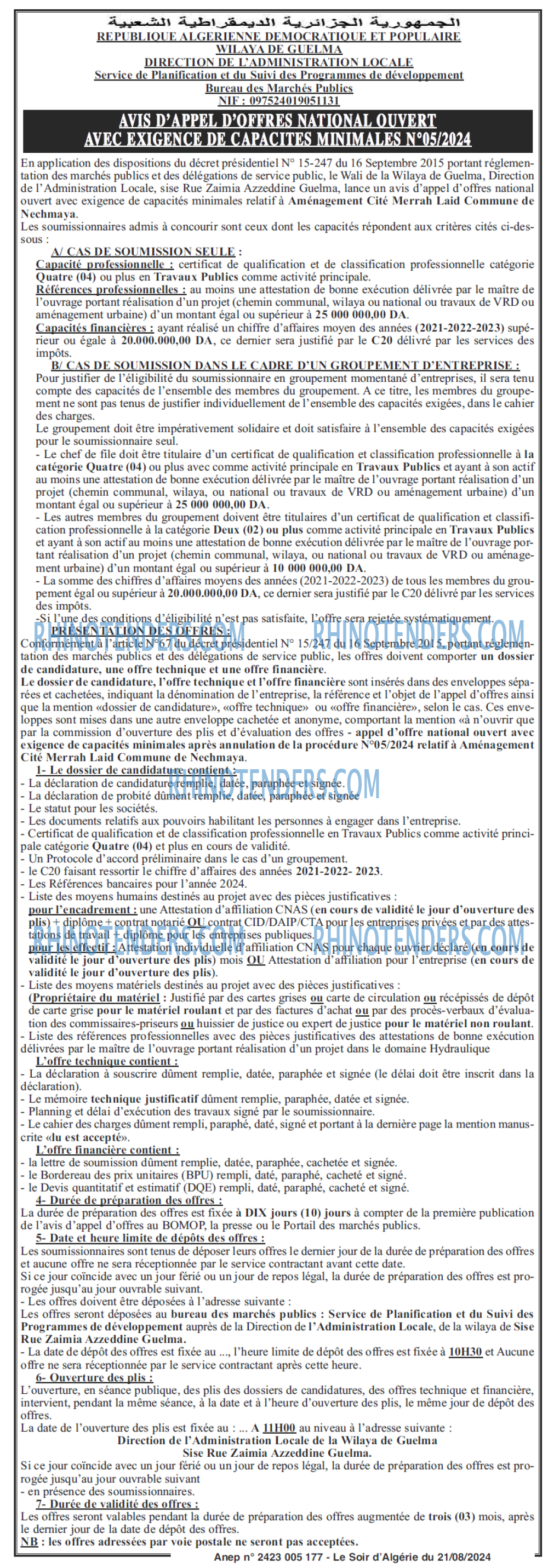 LE SOIR D'ALGERIE