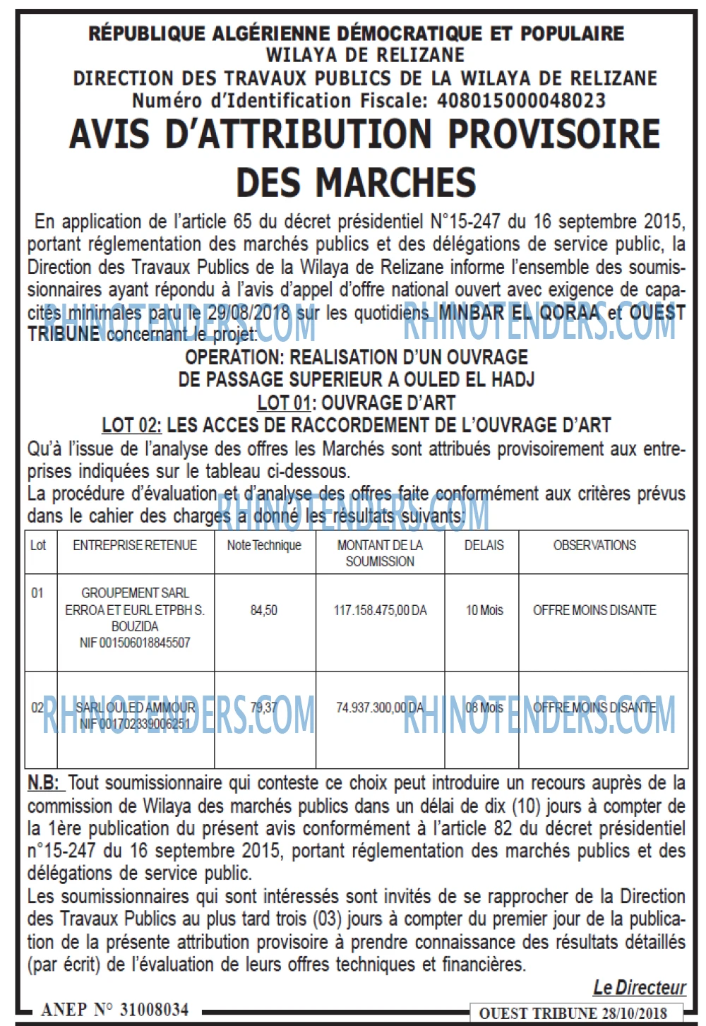 ouest TRIBUNE