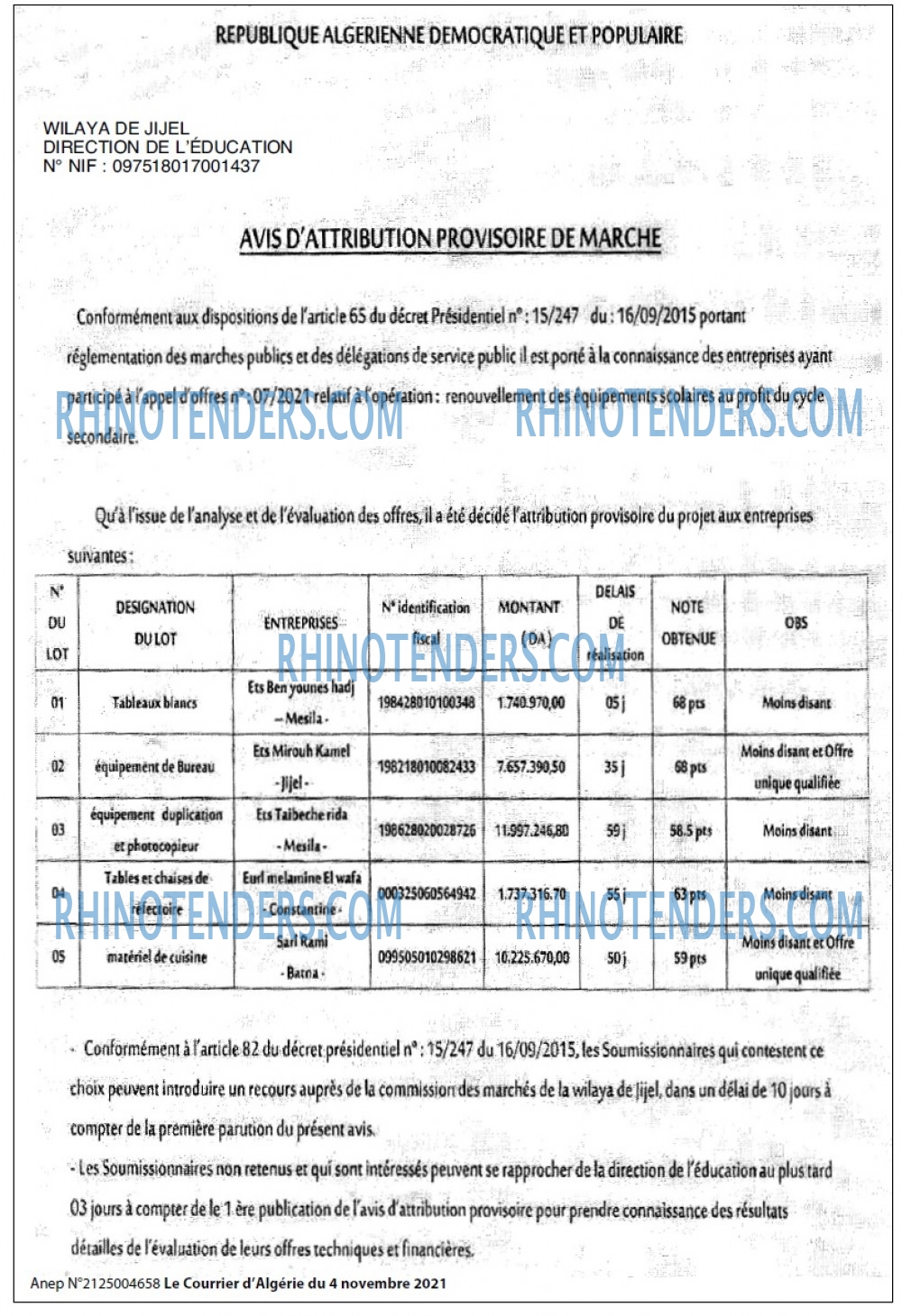 Le Courrier d'Algerie