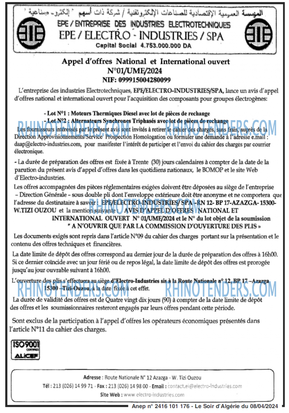 LE SOIR D'ALGERIE