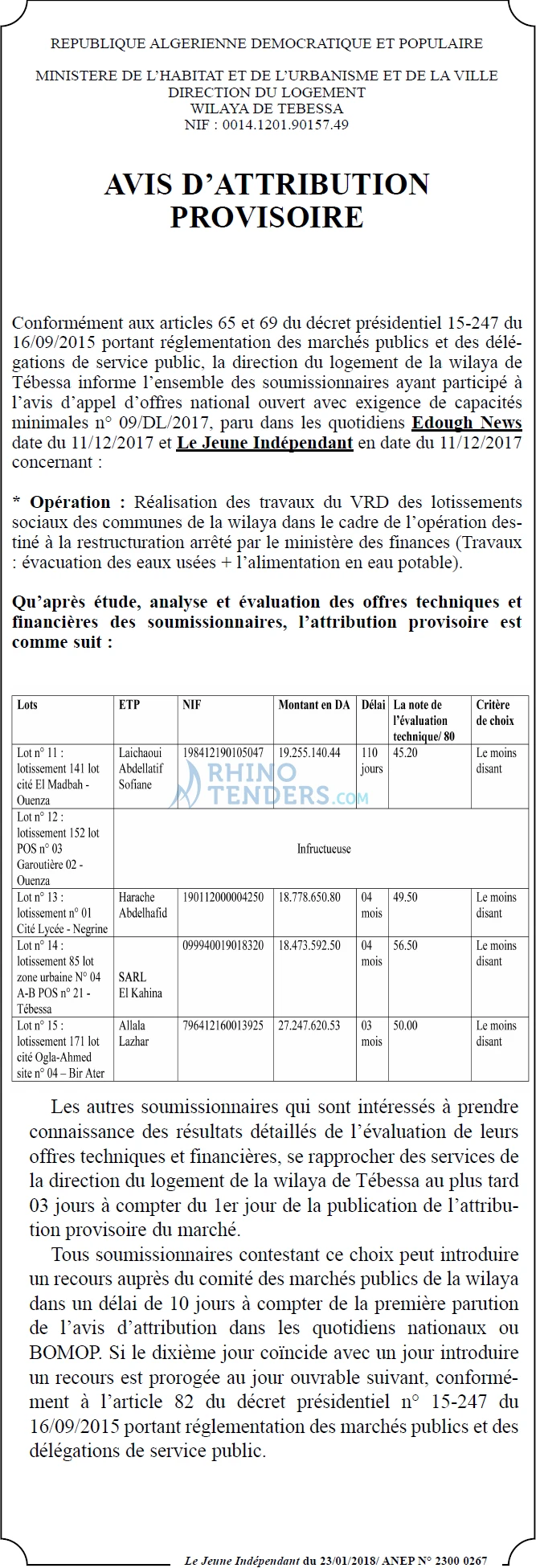 Le jeune indépendant