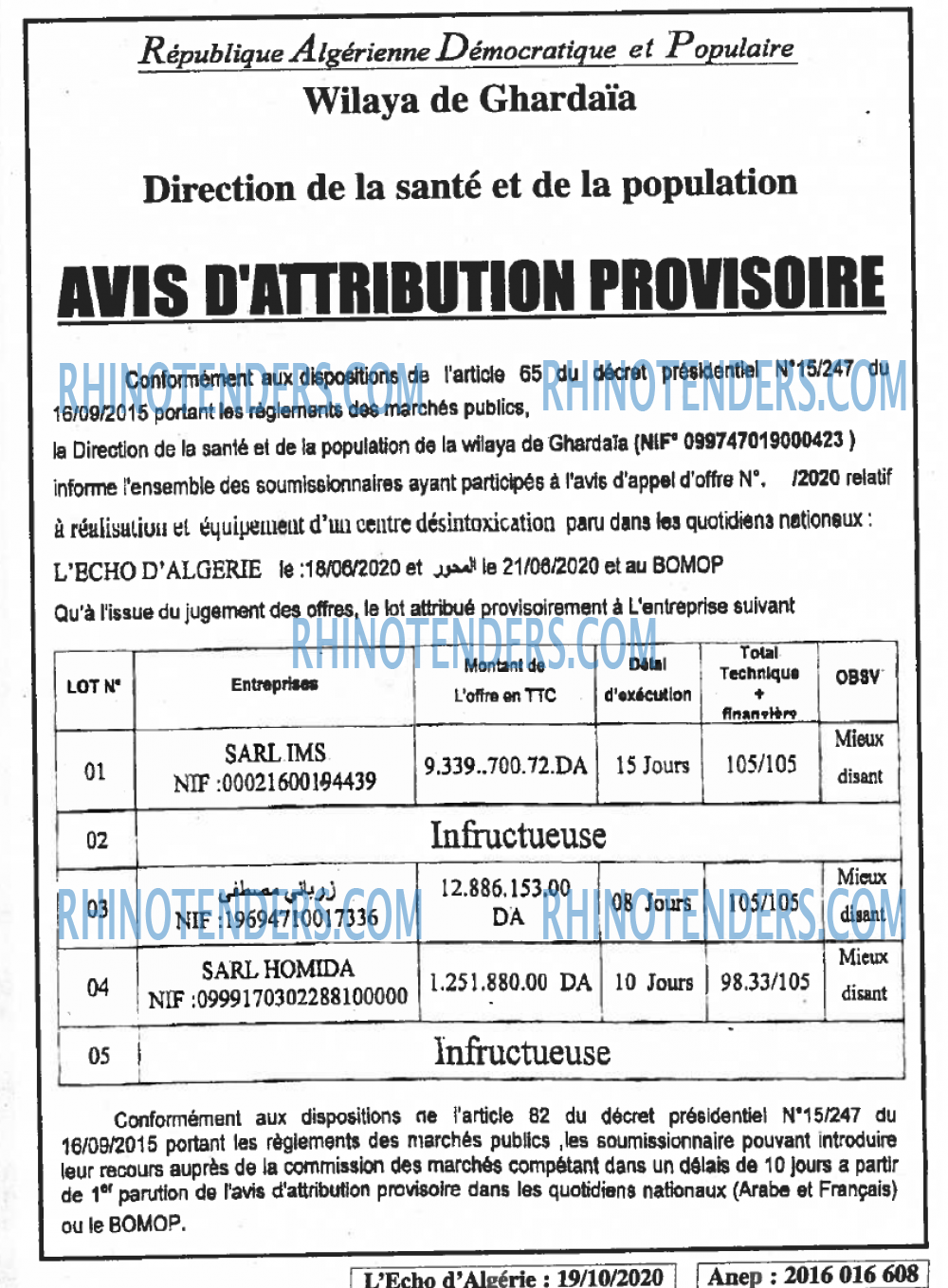 L'ECHO D'ALGERIE