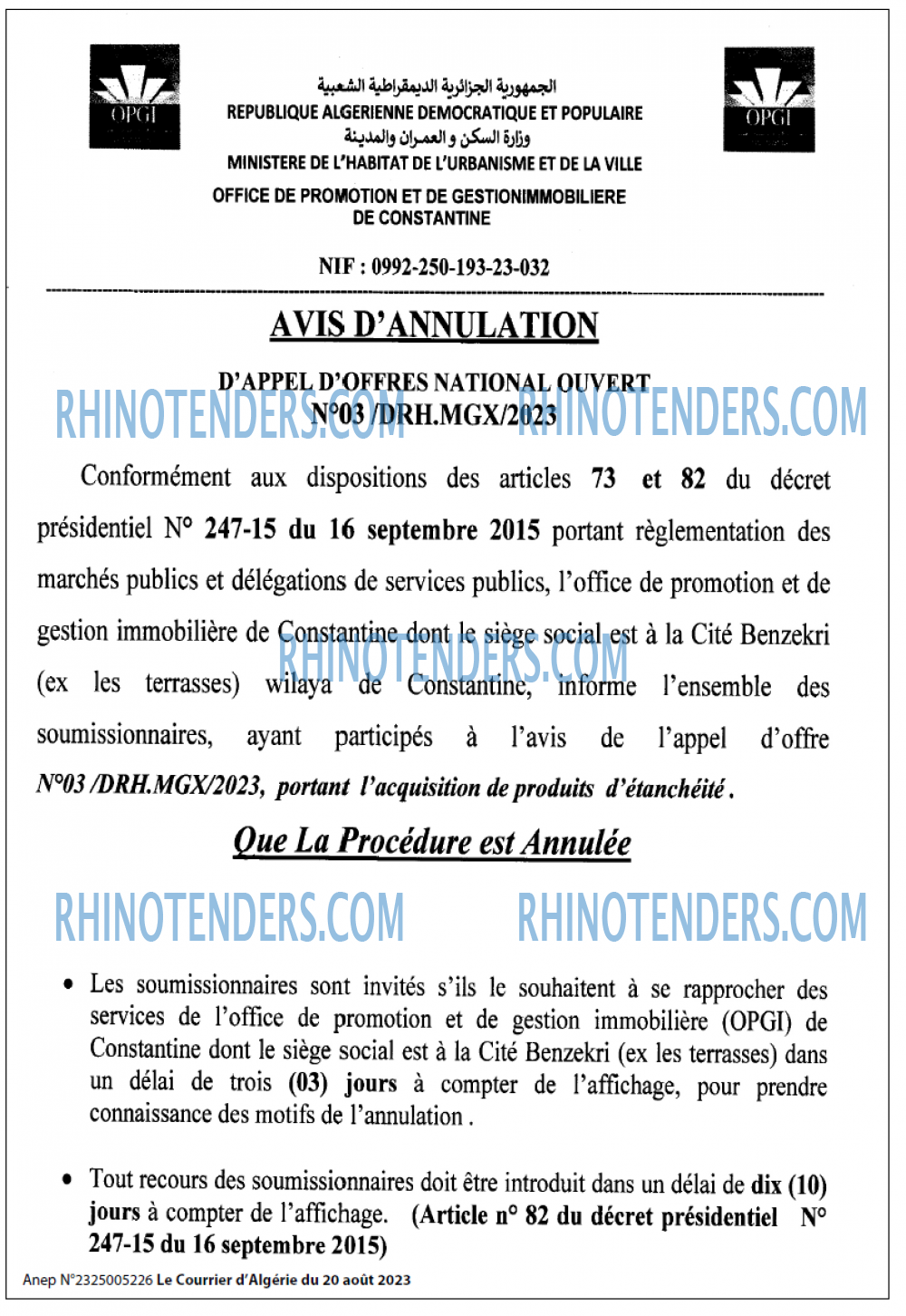 Le Courrier d'Algerie