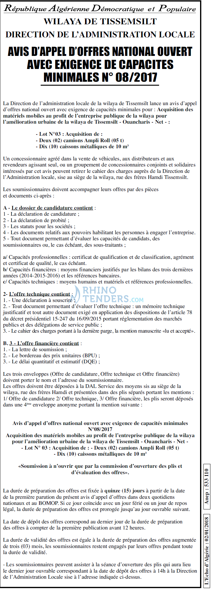 L'ECHO D'ALGERIE