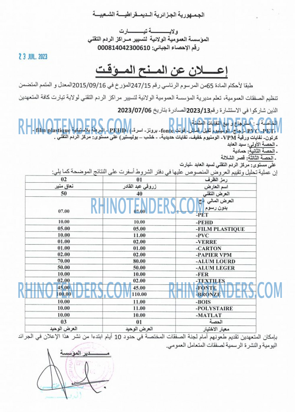 Rhinotenders