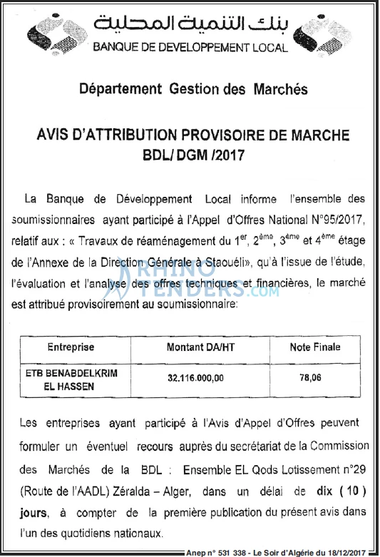 LE SOIR D'ALGERIE