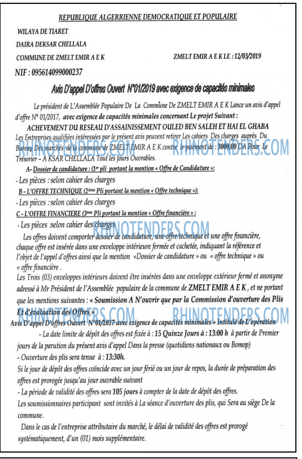 TRANSACTION D'ALGERIE