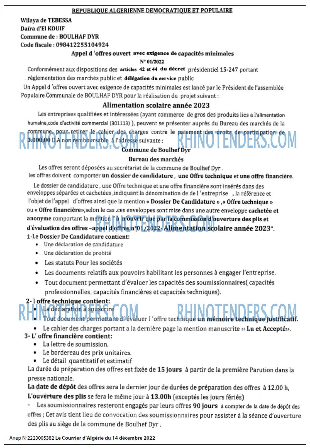 Le Courrier d'Algerie