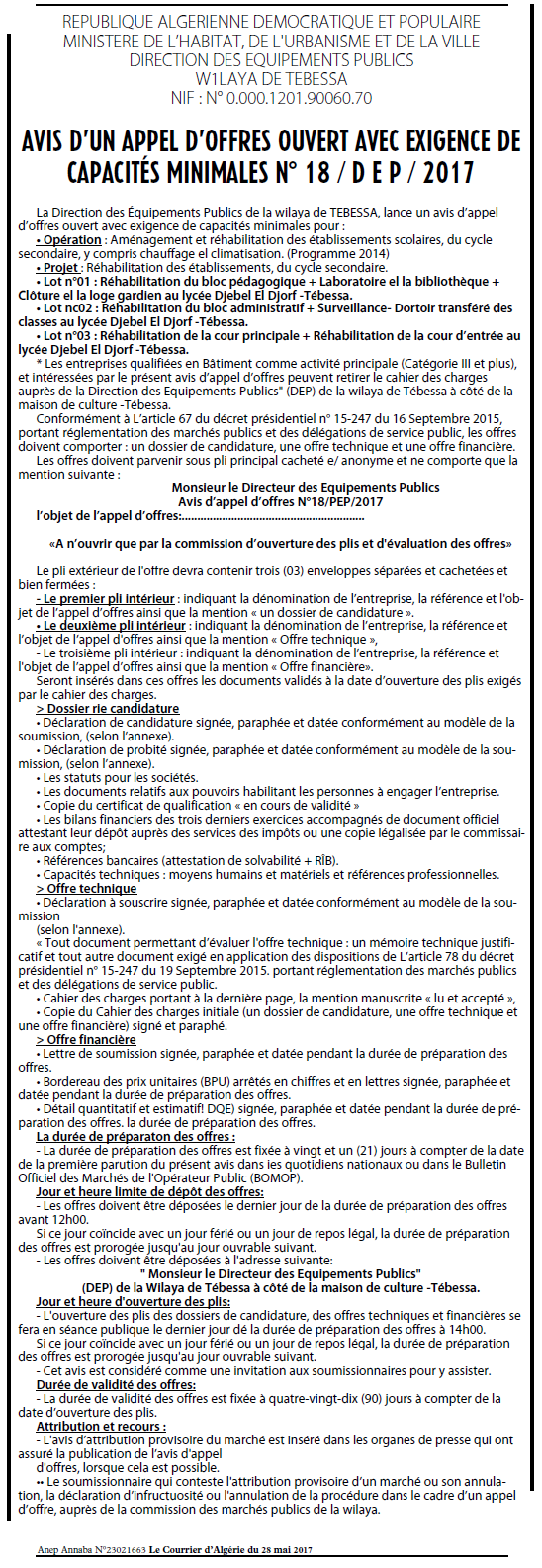 Le Courrier d'Algerie