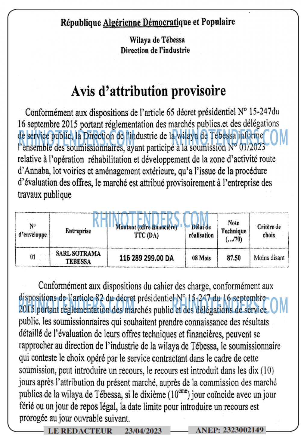 LE REDACTEUR