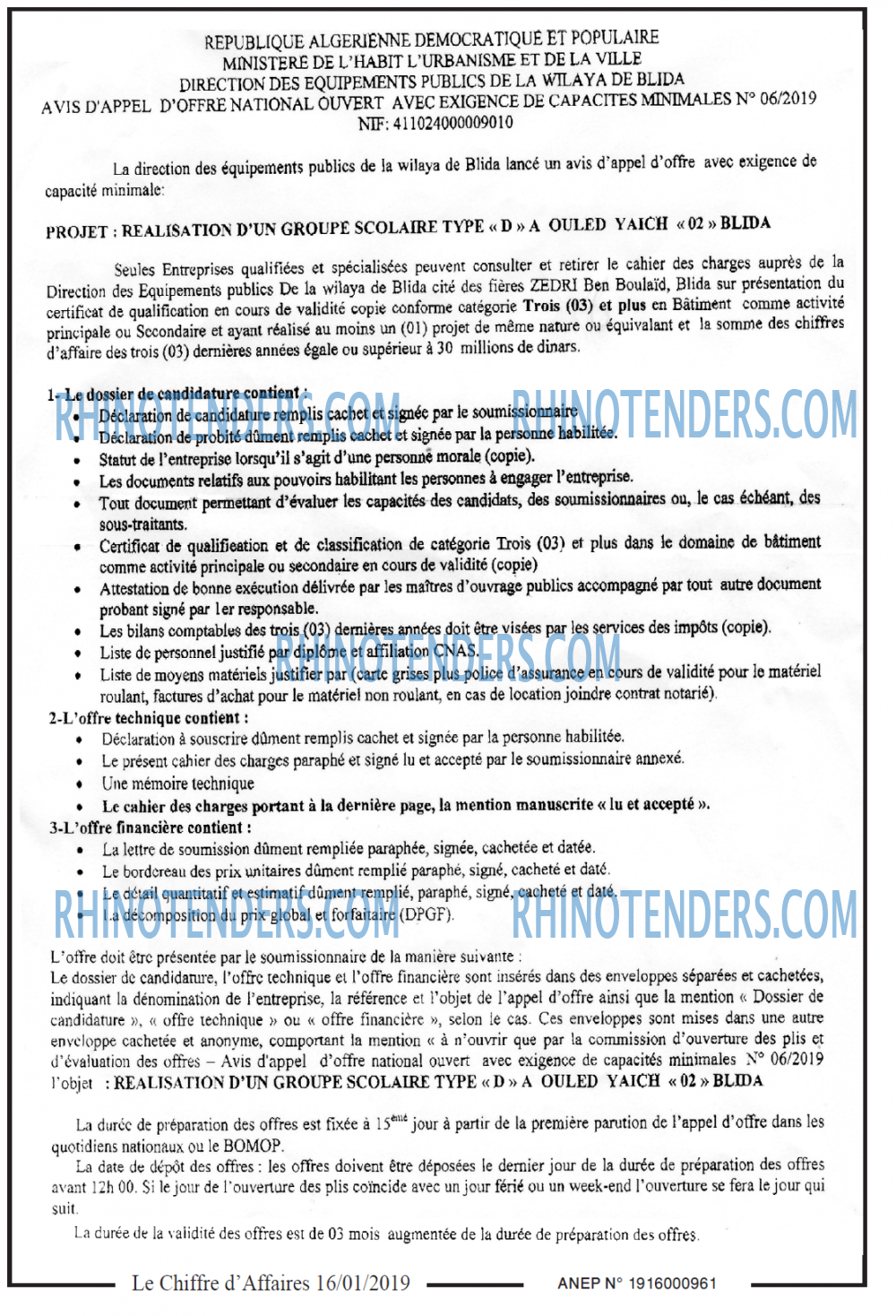 Le Chiffre d'Affaires