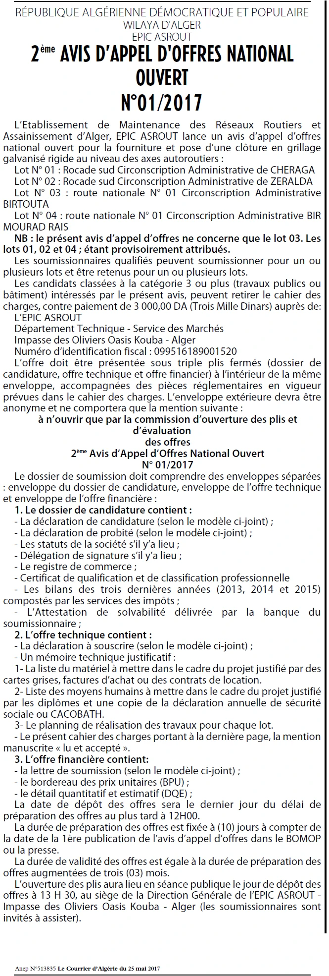 Le Courrier d'Algerie