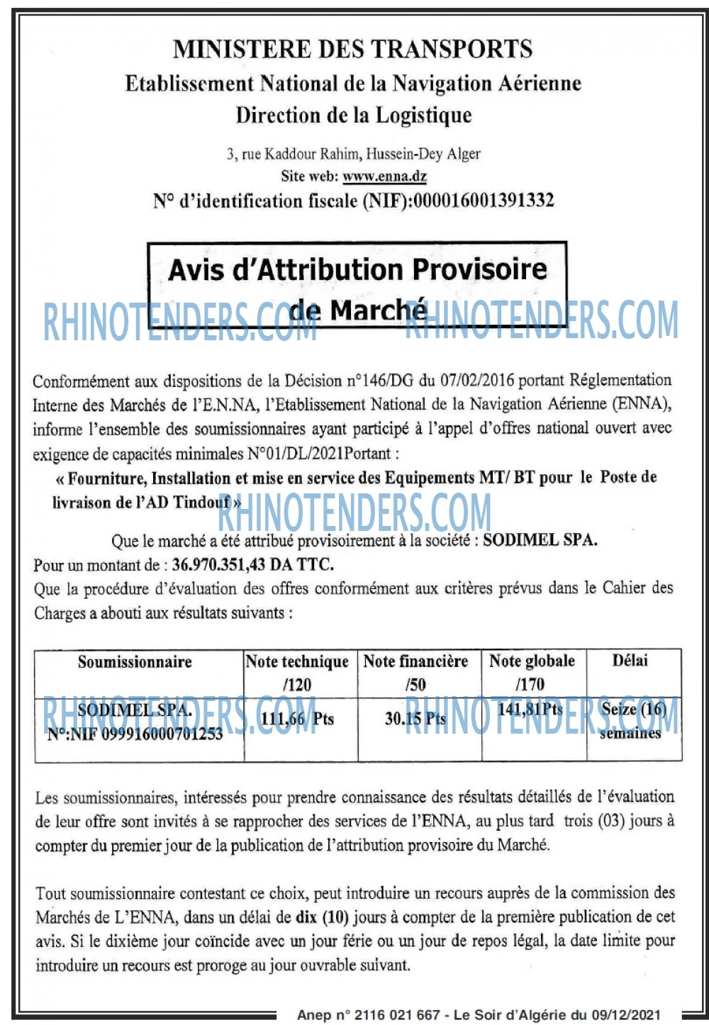 LE SOIR D'ALGERIE