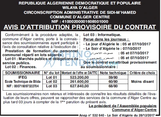 LE SOIR D'ALGERIE
