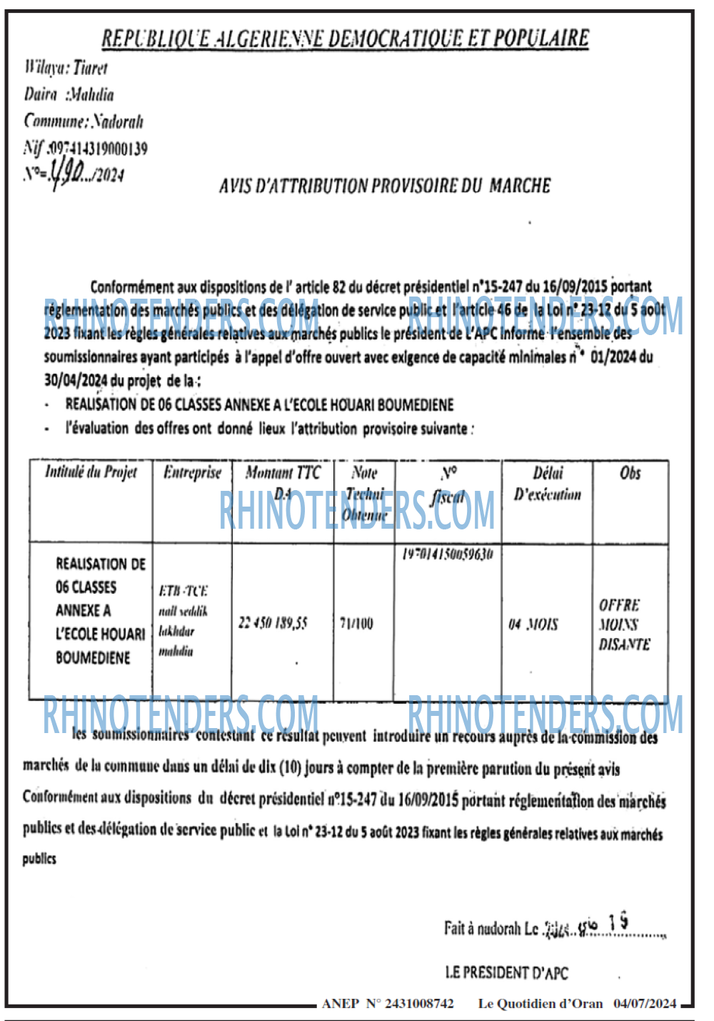 Le Quotidien d'Oran