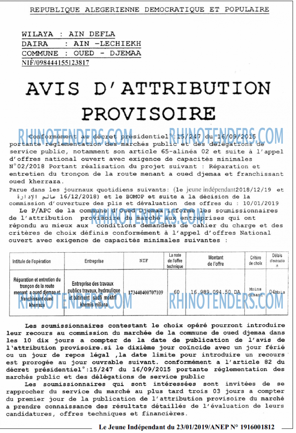 Le jeune indépendant