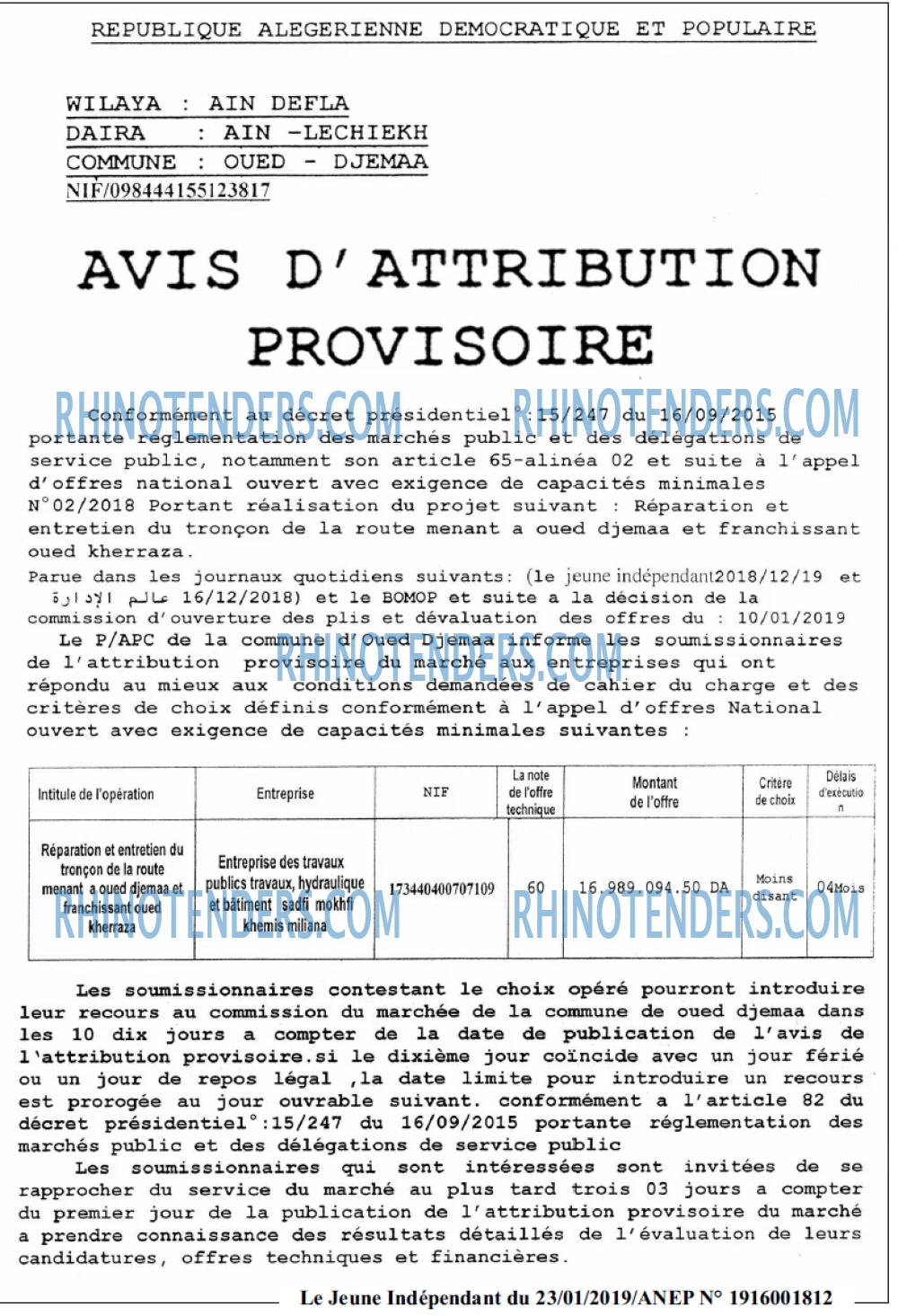 Le jeune indépendant
