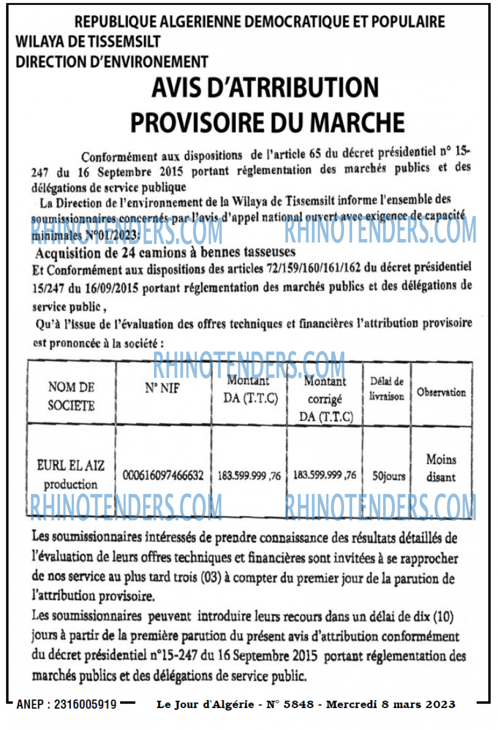 Le Jour d'Algérie