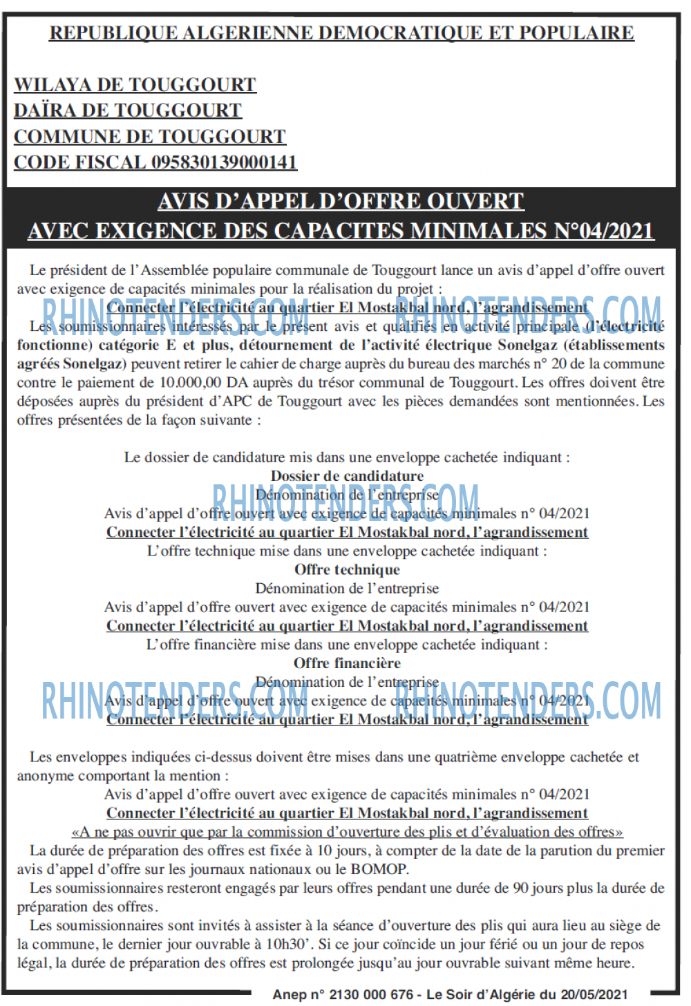 LE SOIR D'ALGERIE