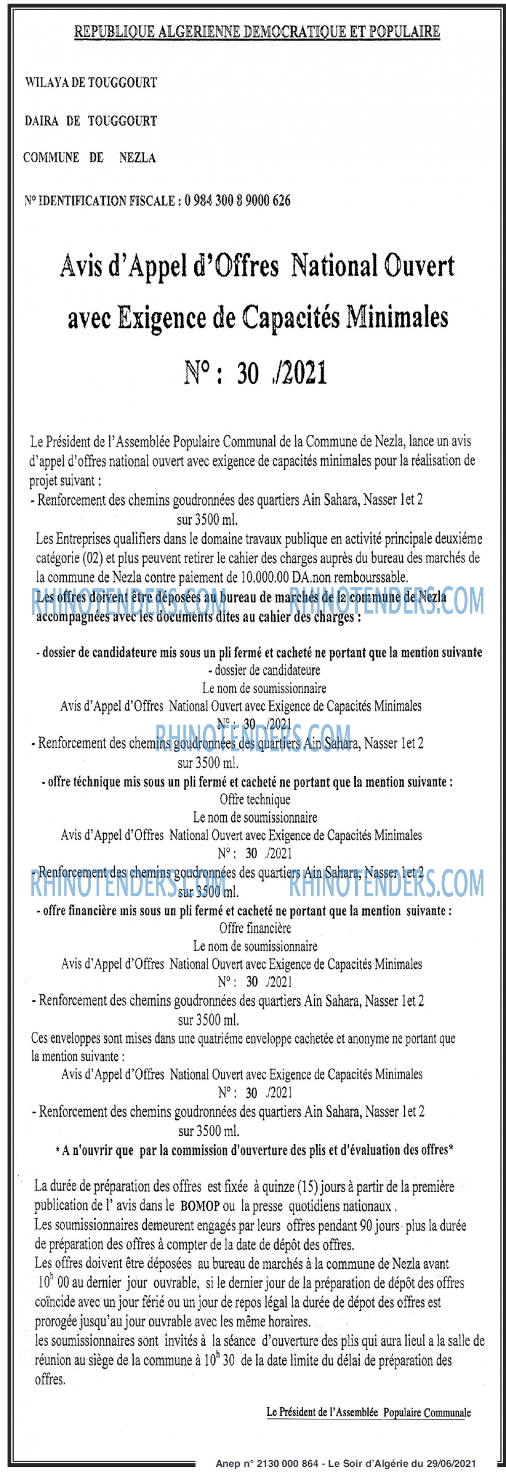 LE SOIR D'ALGERIE
