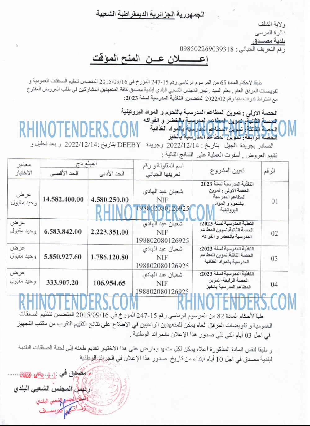 Rhinotenders