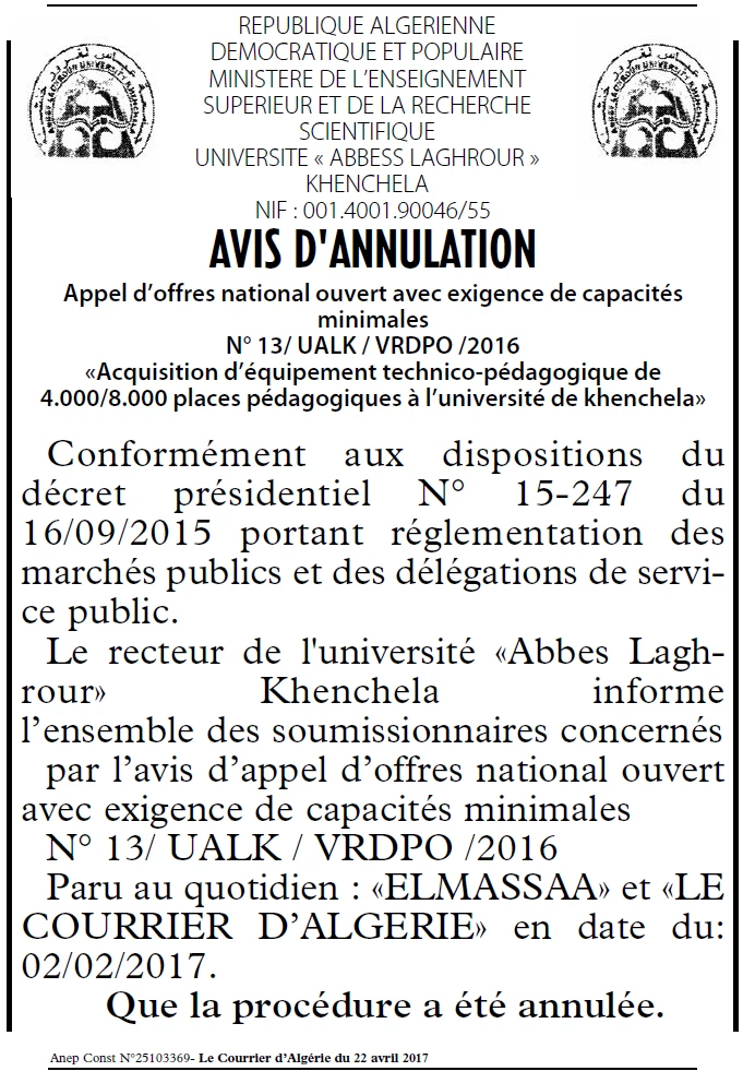 Le Courrier d'Algerie