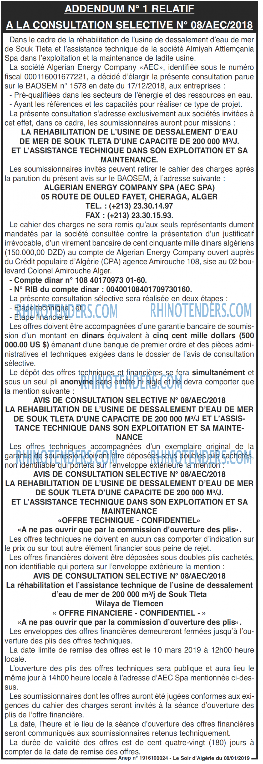 LE SOIR D'ALGERIE