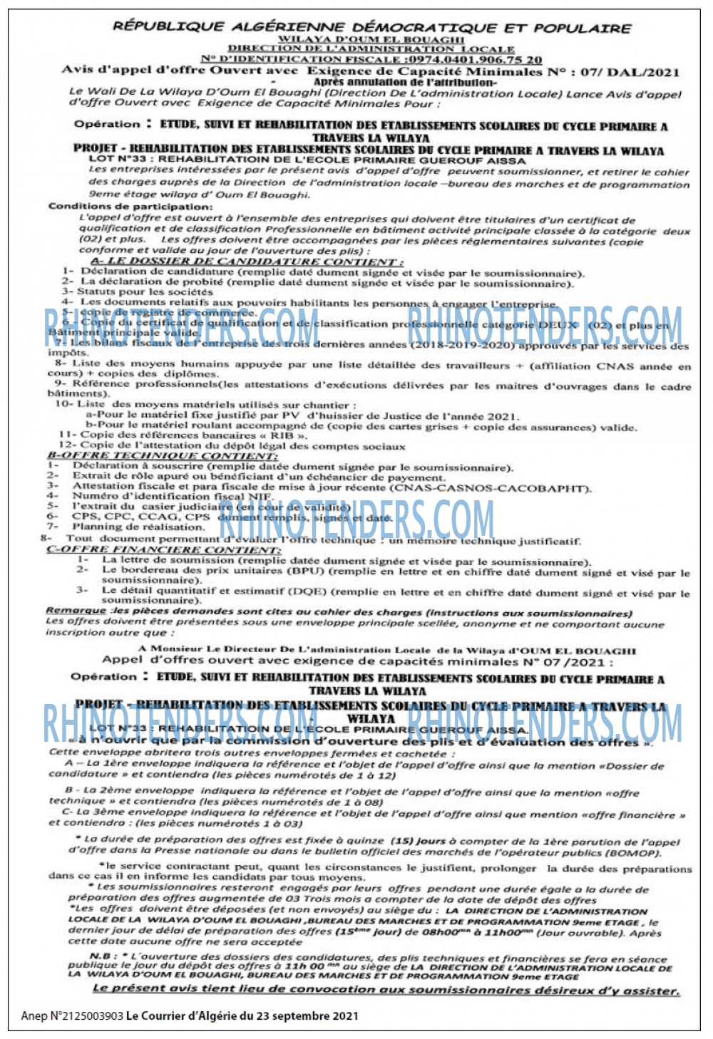Le Courrier d'Algerie