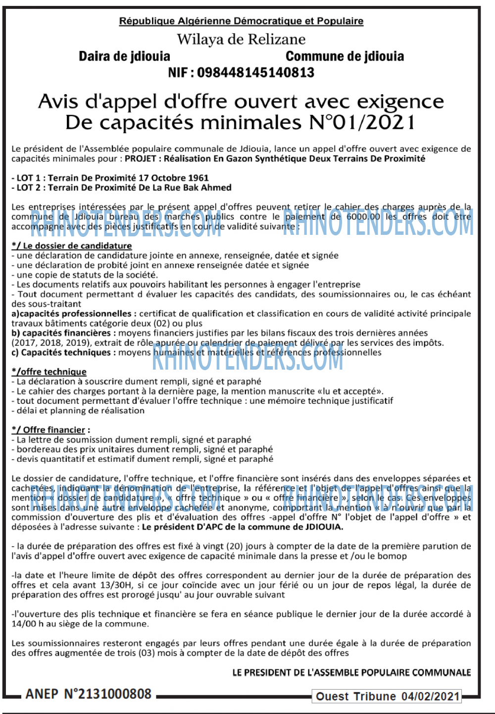 ouest TRIBUNE