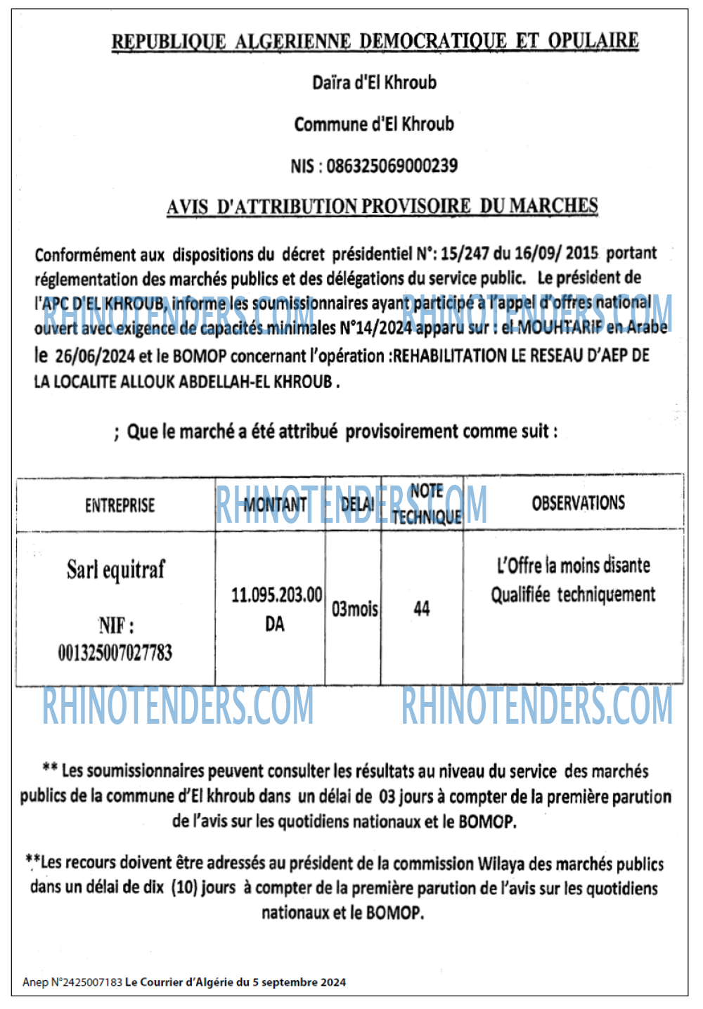 Le Courrier d'Algerie