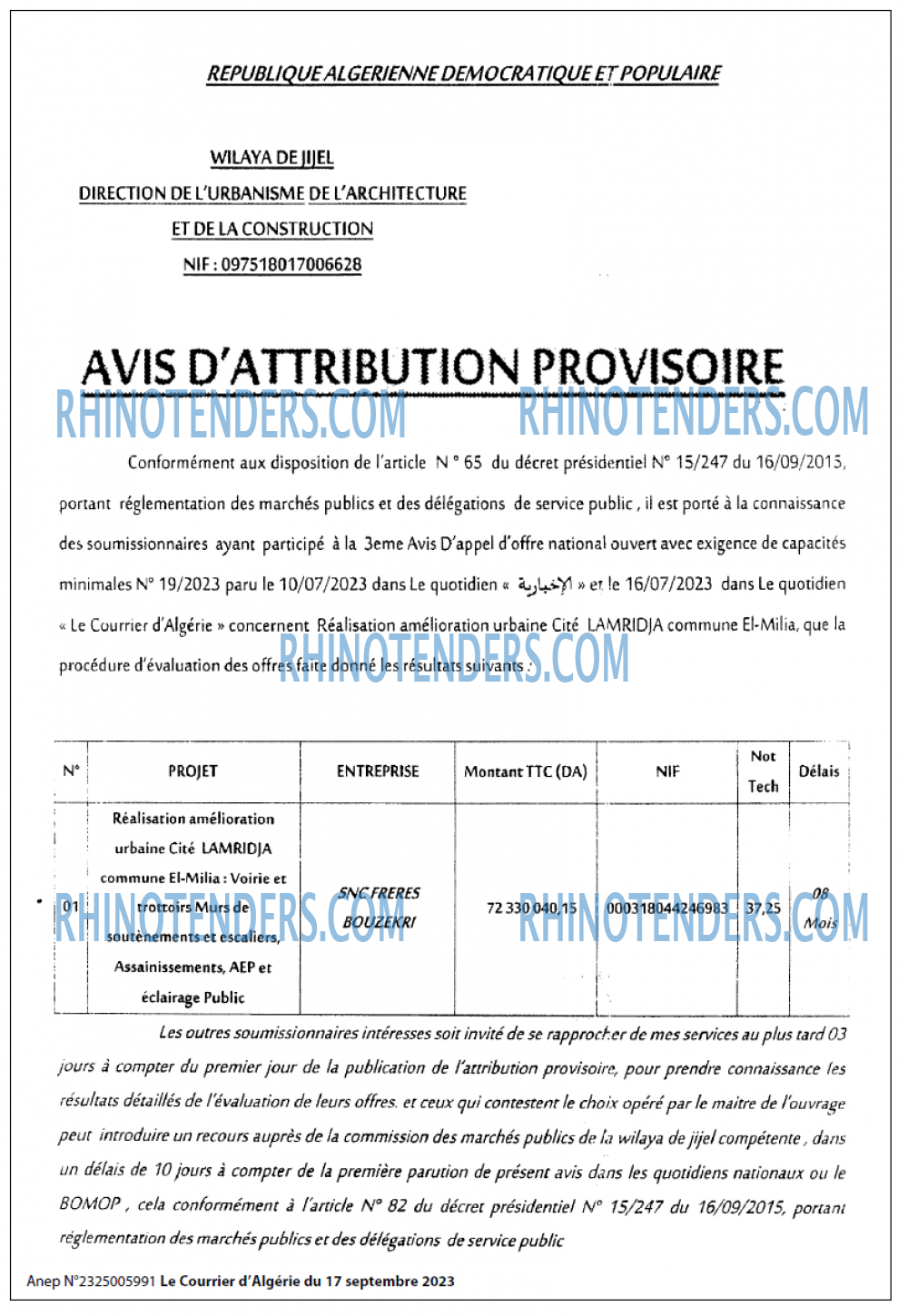 Le Courrier d'Algerie