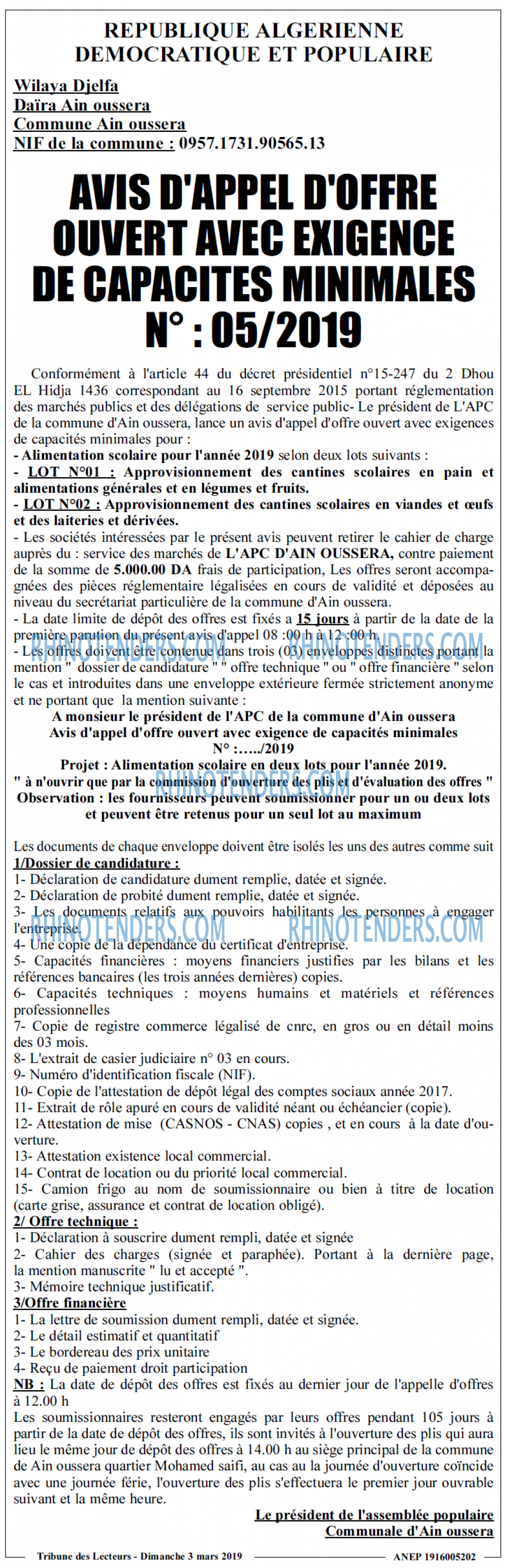 TRIBUNE DES LECTEURS