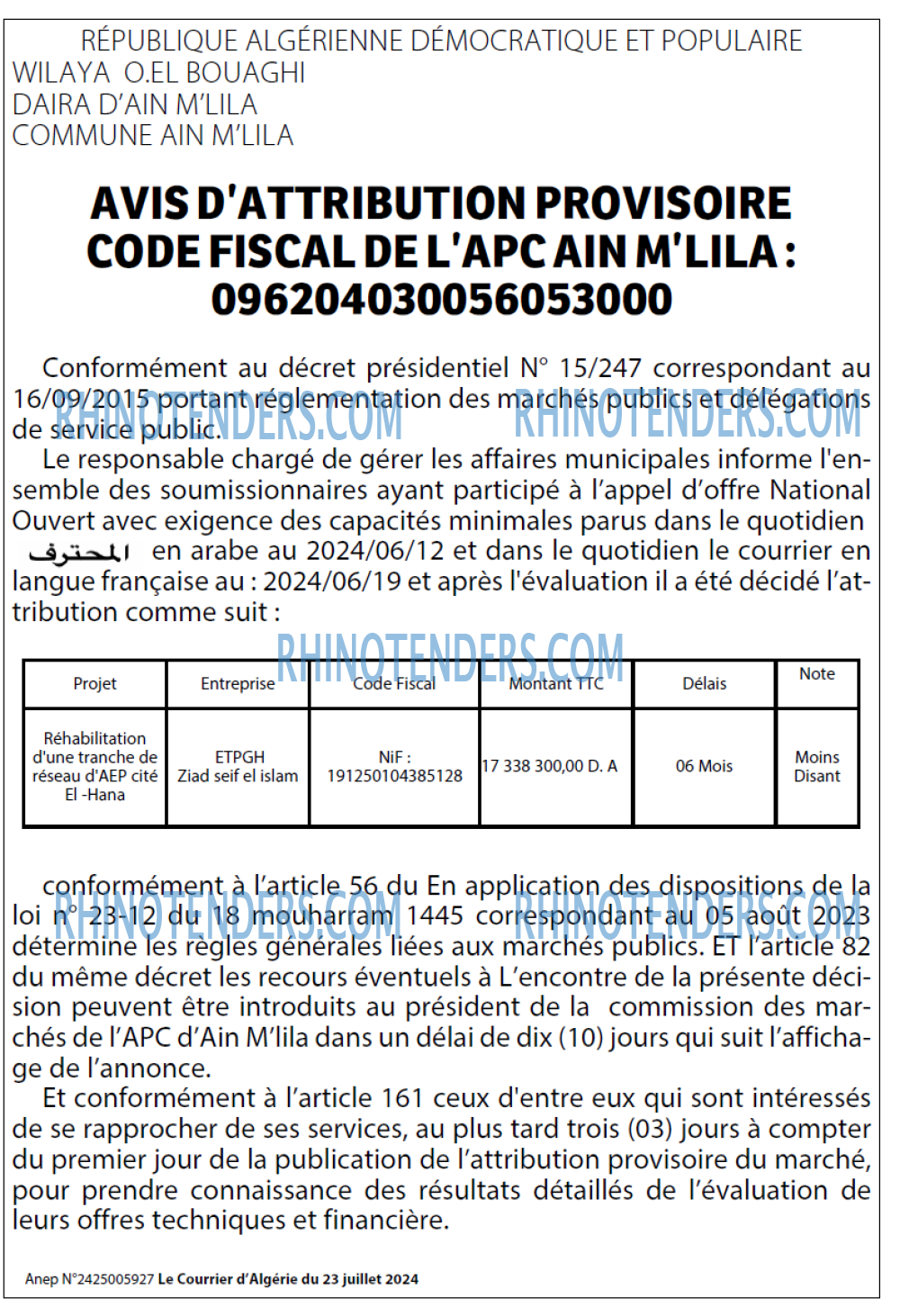 Le Courrier d'Algerie