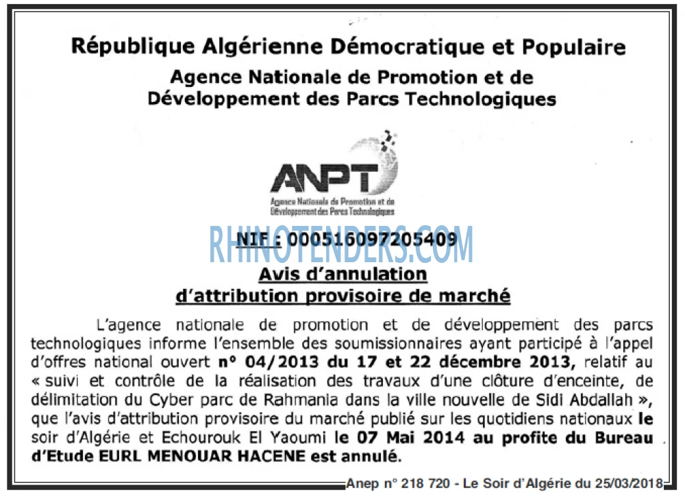 LE SOIR D'ALGERIE