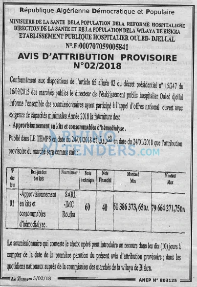 LE TEMPS D'ALGERIE