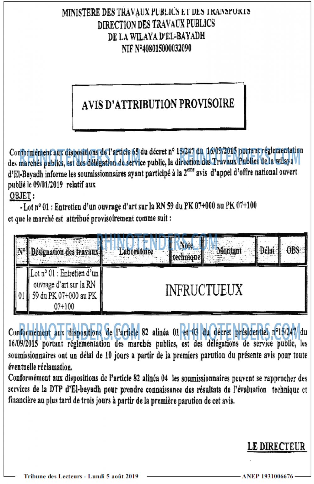 TRIBUNE DES LECTEURS