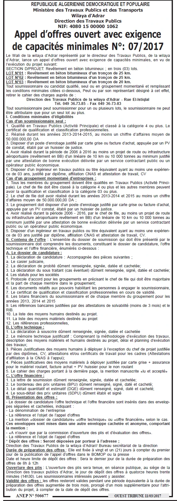 ouest TRIBUNE