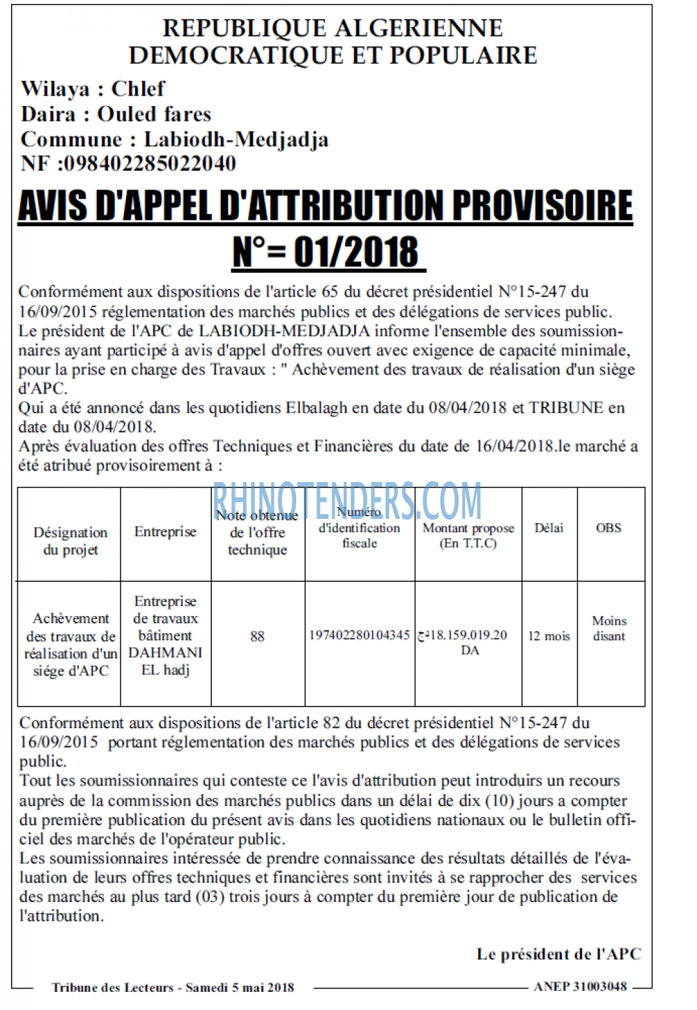 TRIBUNE DES LECTEURS