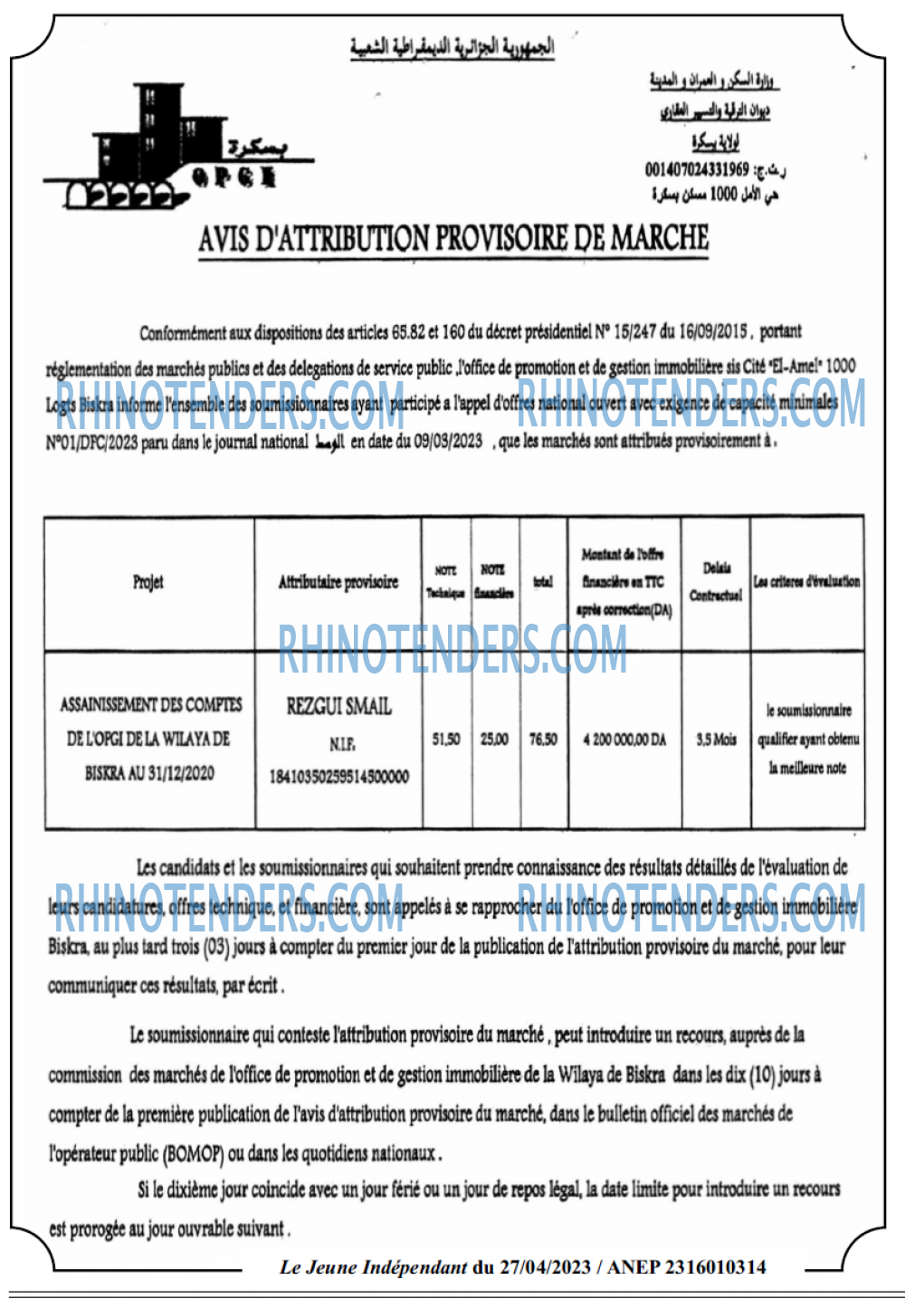 Jeune Independant