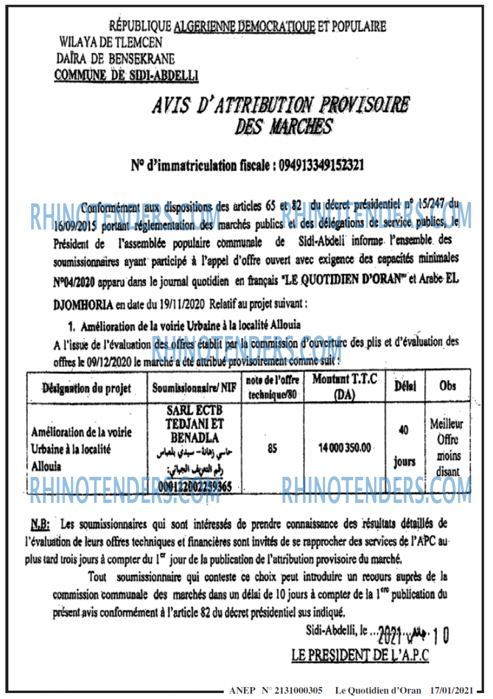Le Quotidien d'Oran