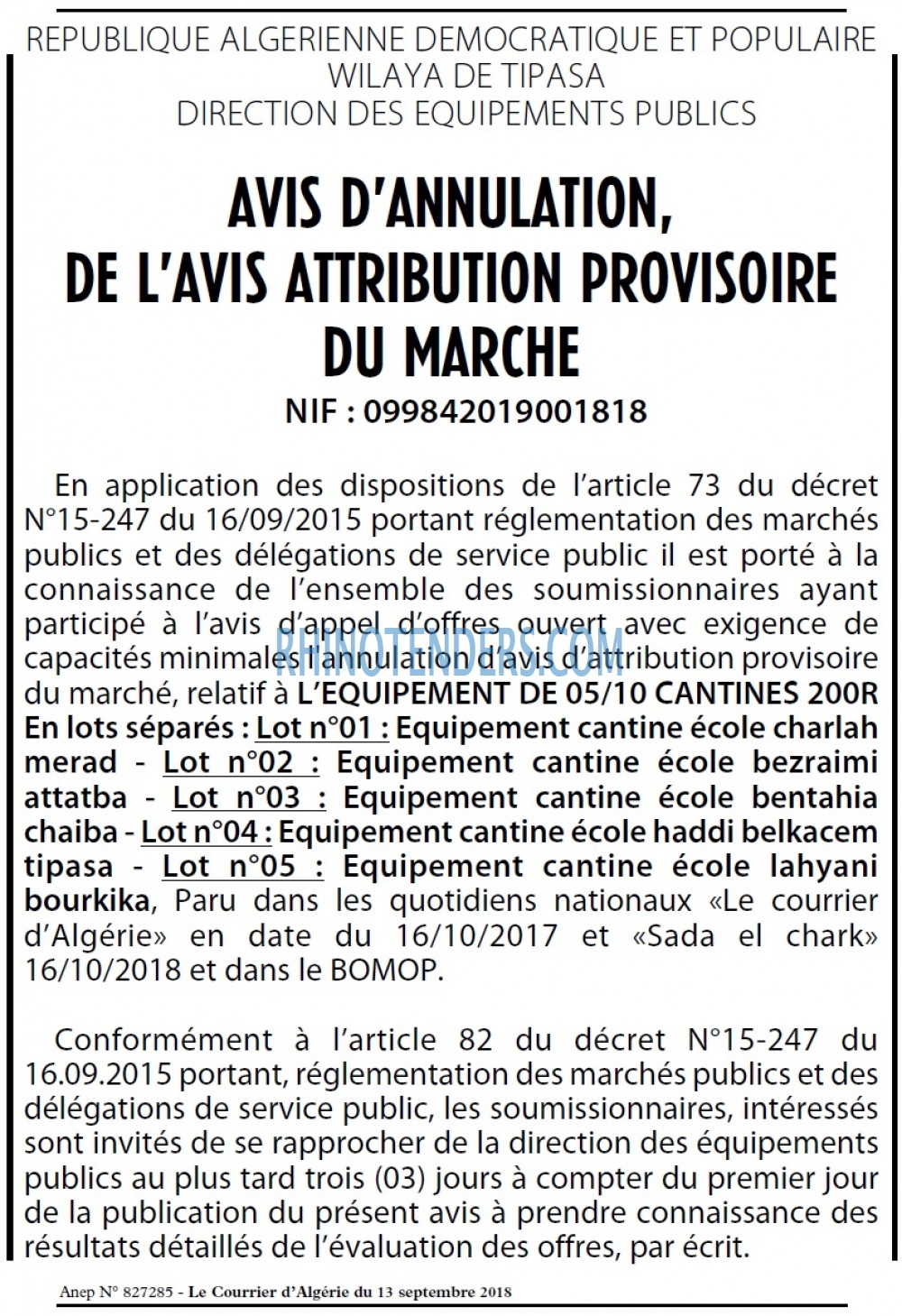 Le Courrier d'Algerie
