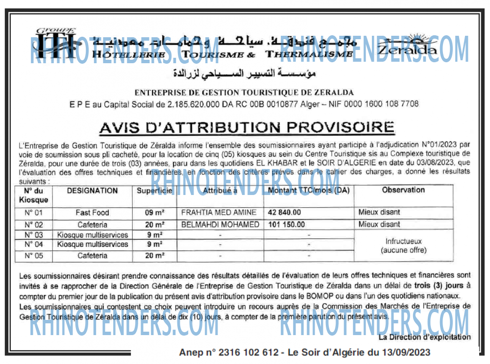 LE SOIR D'ALGERIE
