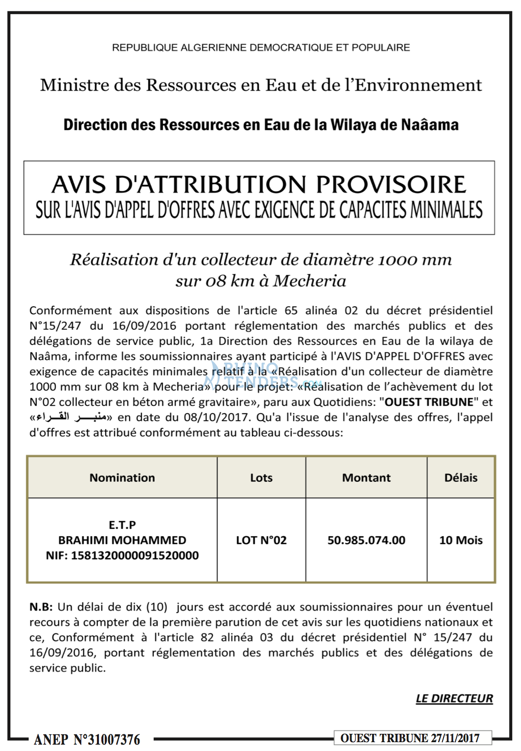 ouest TRIBUNE