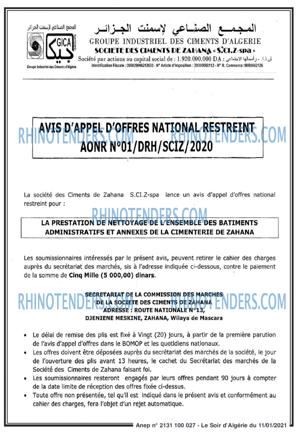 LE SOIR D'ALGERIE