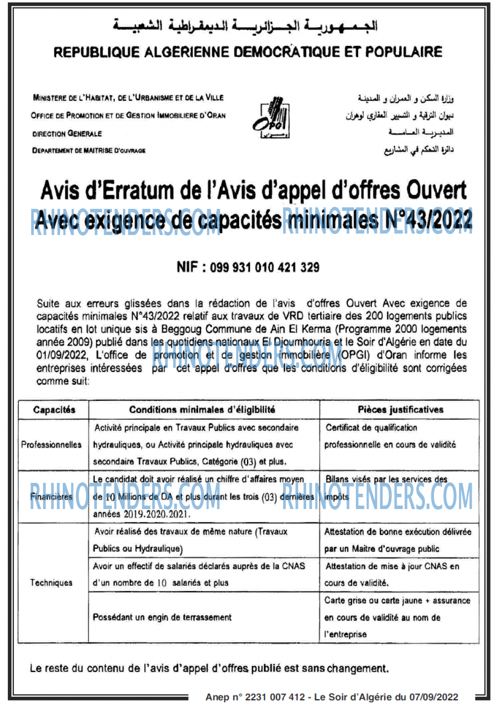 LE SOIR D'ALGERIE