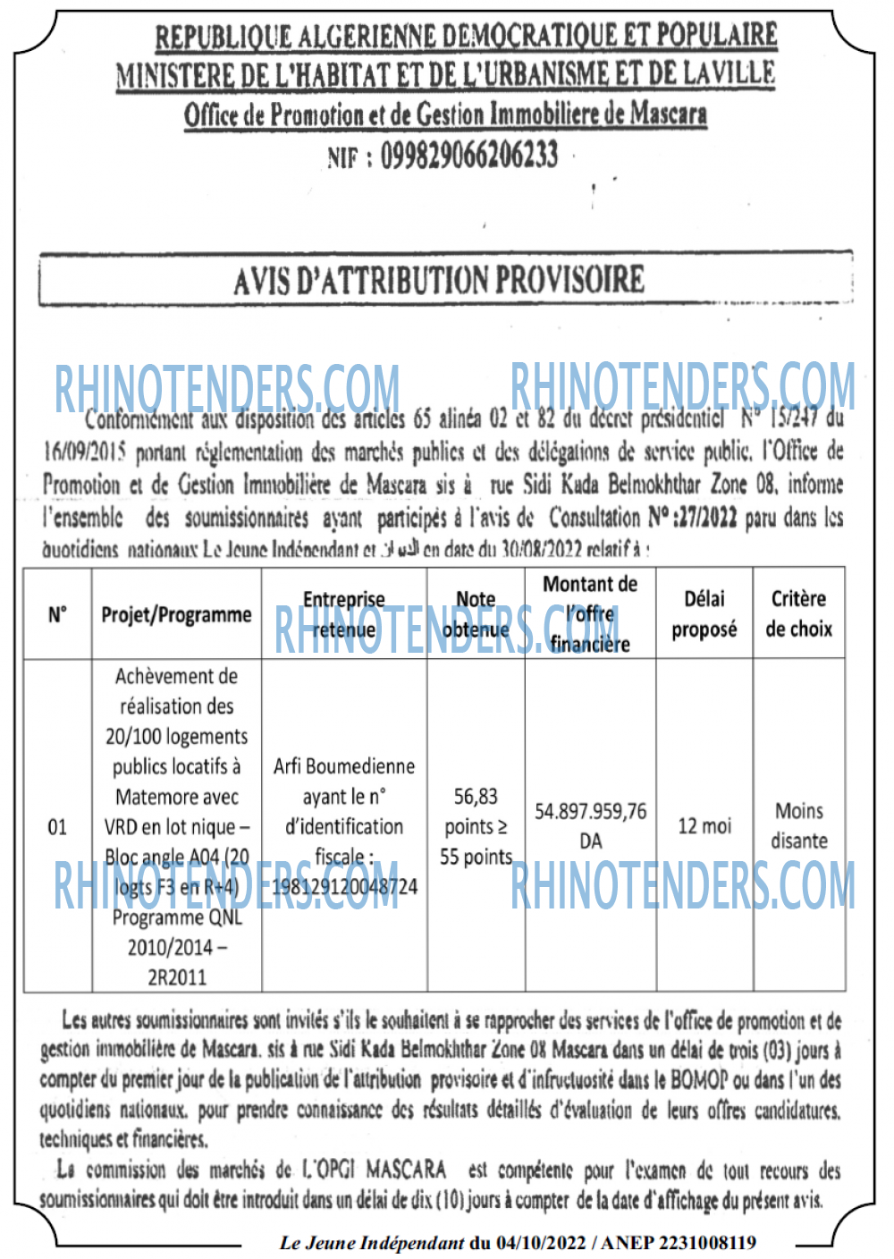 Jeune Independant