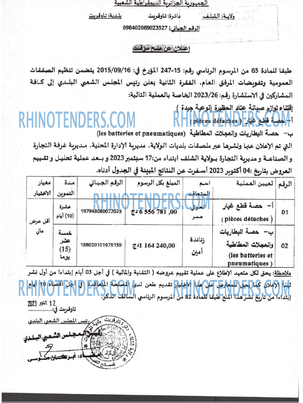 Rhinotenders