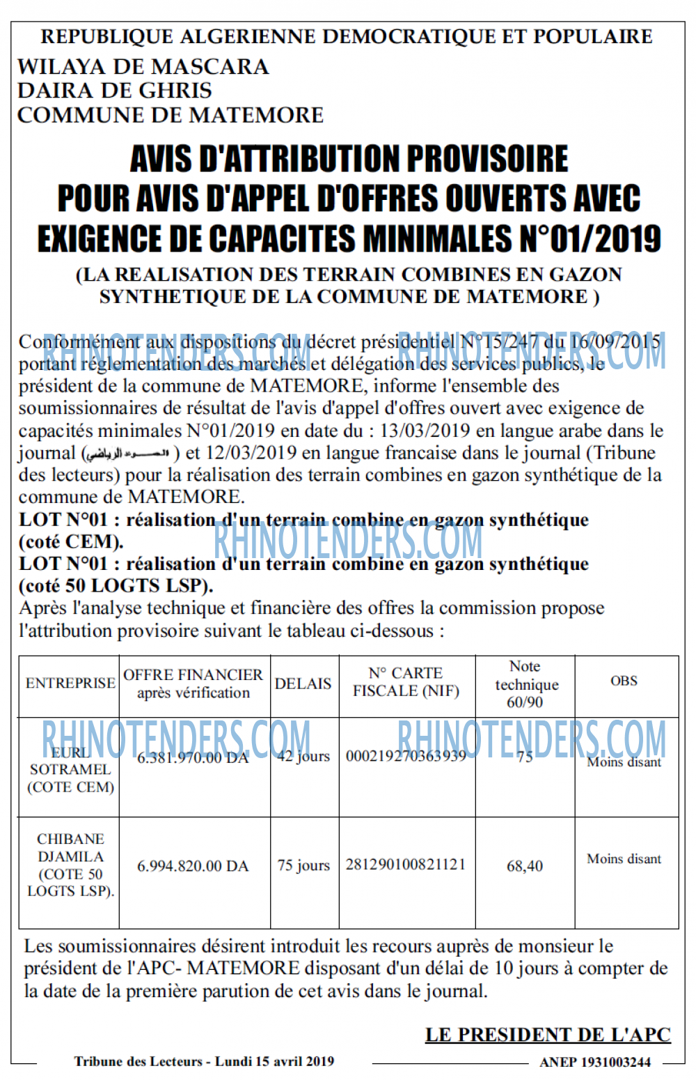 TRIBUNE DES LECTEURS
