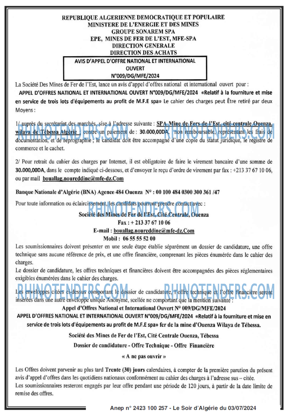 LE SOIR D'ALGERIE